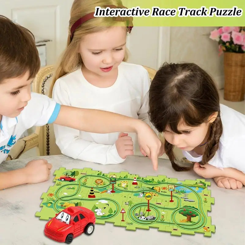 Kids Rail Car Set Plastic Floor Puzzles